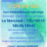 L’Or en Soi Sophrologie  : séance découverte le 11 septembre et reprise des cours le 18 septembre