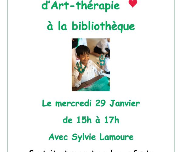 Bilbliothèque : atelier mensuel l’art thérapie