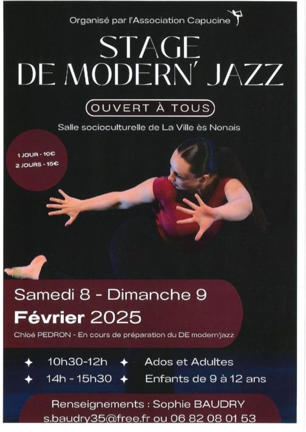 L’Association Capucine:  Stage de Modern’Jazz