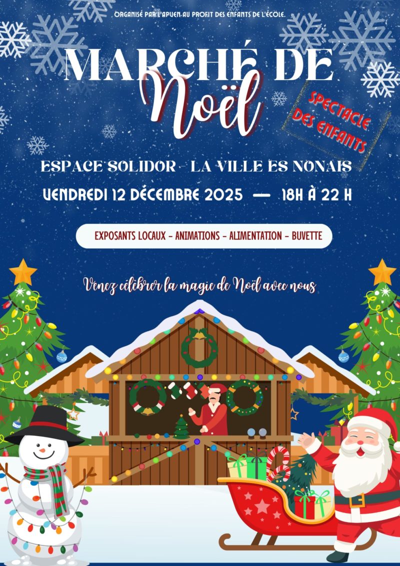Association des parents d’élèves de La Ville es Nonais : Marché de Noël