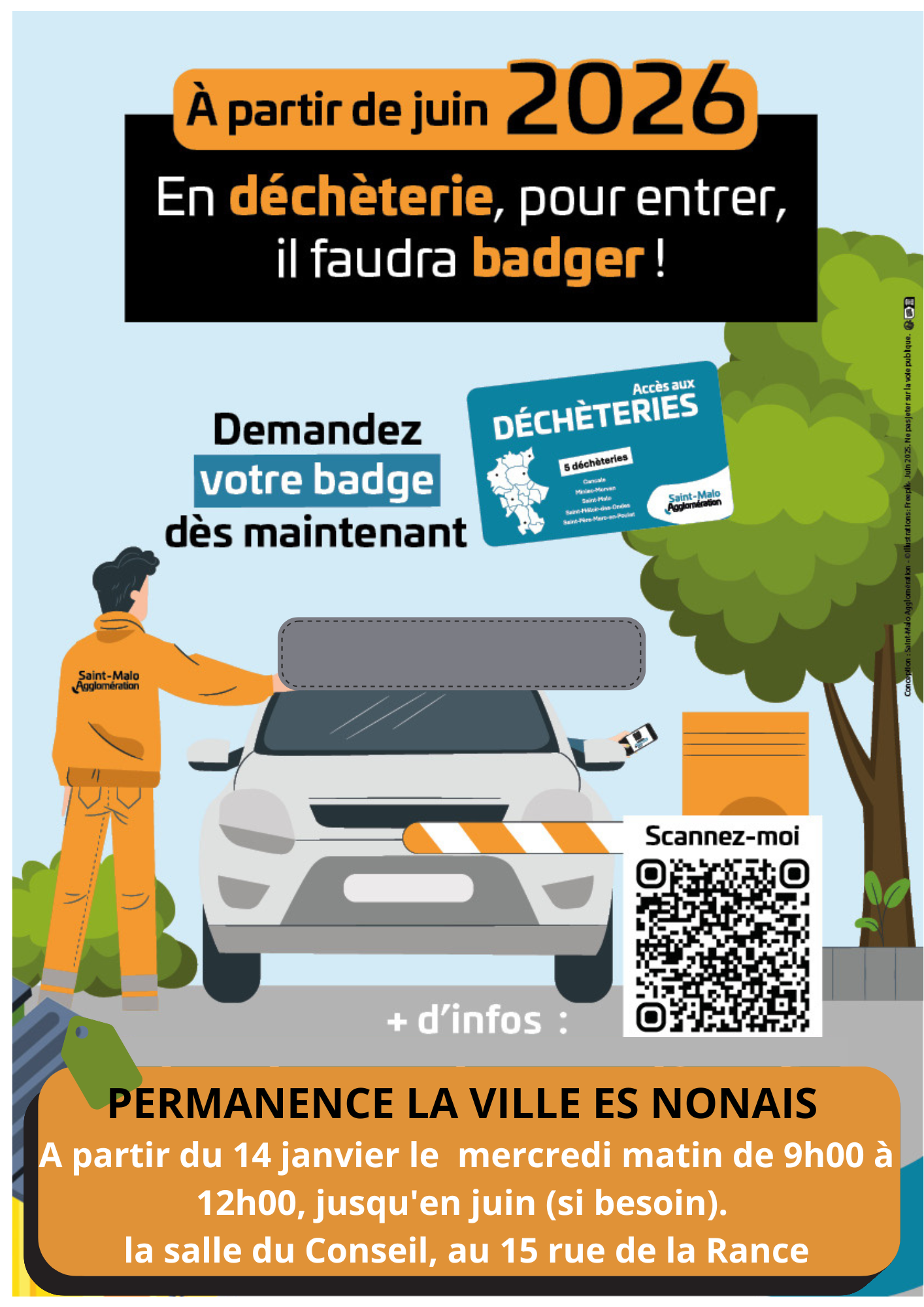 Accès en déchèterie modifiés à partir de juin 2026 : permanences à La ville es Nonais