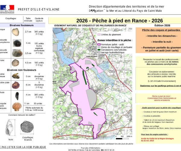 Plaquette zone de pêche à pied 2026