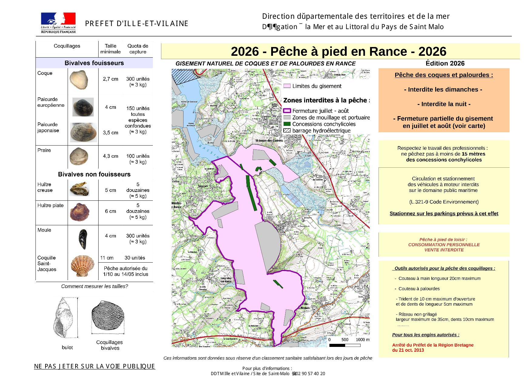 Plaquette zone de pêche à pied 2026