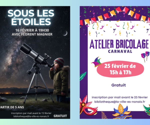 Bibliothèque : deux ateliers gratuits