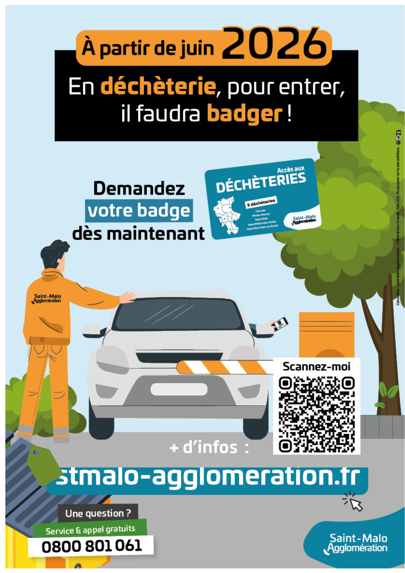 Dernière permanence sur la commune  pour l&rsquo;acquisition du badge qui donnera à partir du 1er juin accès à la déchèterie.
