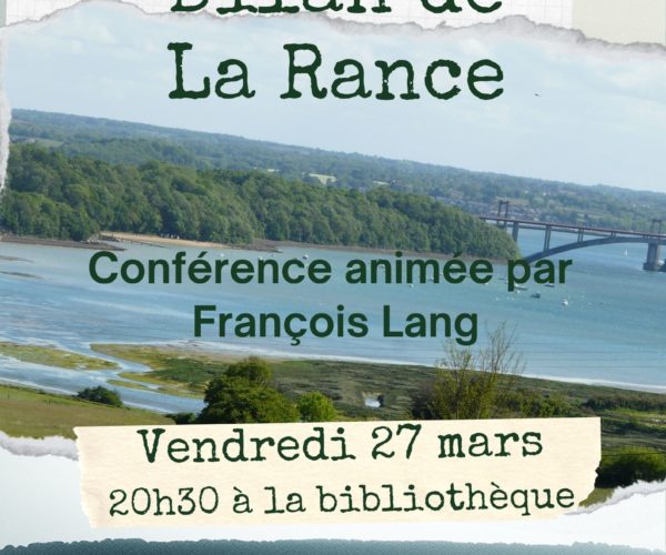 Bibliothèque : conférence L&rsquo;usine marémotrice de la Rance